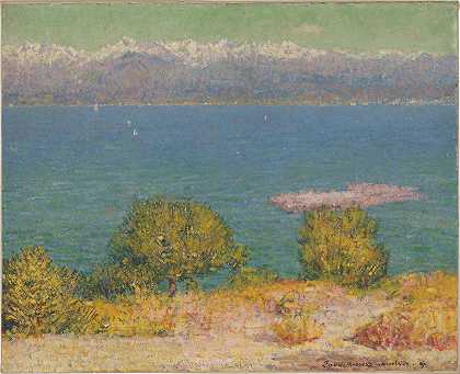 约翰·彼得·罗素的《风景，昂蒂布（尼斯湾）》