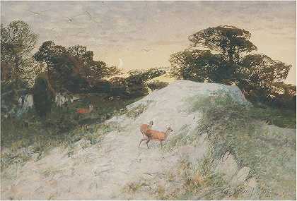 Christian Kröner的《红鹿风景》