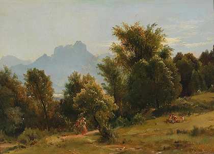 路德维希·哈劳斯卡（Ludwig Halauska）的《巴伐利亚州布兰伯格附近的树木场景》