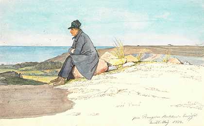“坐在邦斯博山丘上的男人，文德西塞尔，1833年5月22日，马丁努斯·罗比（Martinus Rørbye）