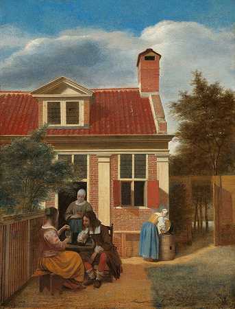 《房子后面院子里的人物》（Pieter De Hooch）