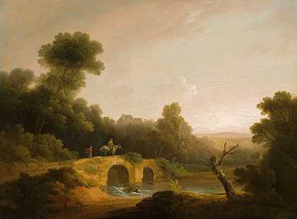 约翰·拉特邦的《人物过桥的风景》