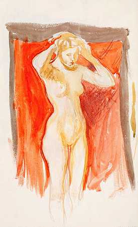 马格努斯·恩克尔的《站立裸体模特》