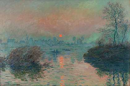 “拉瓦考特塞纳河畔的夕阳，克劳德·莫奈的冬天”
