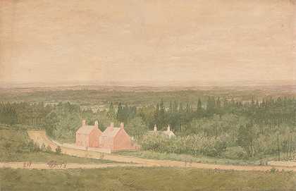 理查德·达德（Richard Dadd）的《风景与小屋》（Landscape with Cottages，Broadmoor）