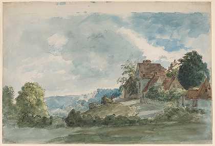 威廉·亨利·亨特的《广阔风景中的小屋》