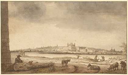 兰伯特·杜默的《卢瓦尔河对面的索米尔小镇和城堡》
