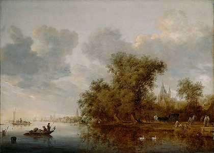 《河流风景》（Salomon van Ruysdael）