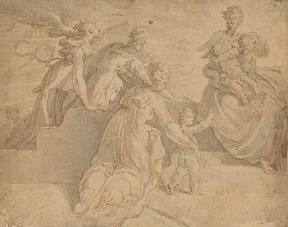 阿德里安·德·韦尔德的《圣母与孩子与婴儿圣约翰》、《三个女人和一个天使》