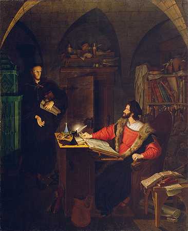 《浮士德和梅菲斯托在Studierstube中召唤梅菲斯托》，作者：路德维希·费迪南德·施诺尔·冯·卡罗斯菲尔德