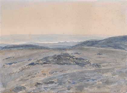 朱利安·德·弗里恩特（Juliaan De Vriendt）从耶路撒冷的斯科普斯山（Mount Scopus）俯瞰死海和摩押山脉