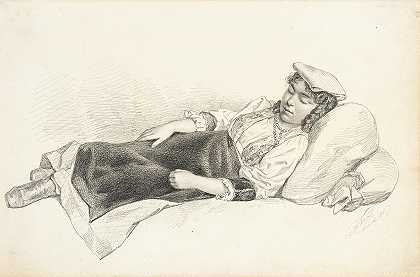 阿瑟·纳尔的《躺着的农民女孩》