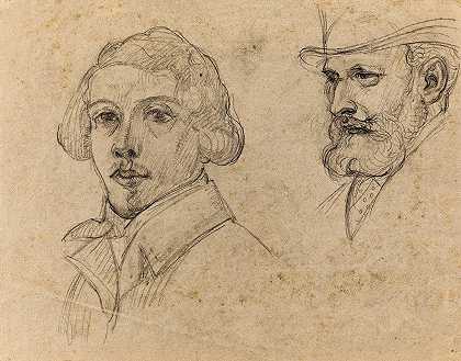 “画家爱德华·马内和西奥多·查瑟里奥的肖像画