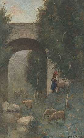 安东·L·科斯特的《在高架桥上放羊》