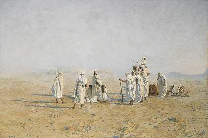 阿道夫·梅克尔·冯·海姆斯巴赫的《沙漠中的贝都因人》