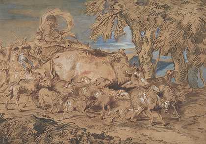 乔瓦尼·贝内德托·卡斯蒂格里奥内的《田园风光：牧羊人与牛》