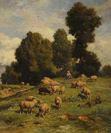 查尔斯·雅克的《牧场上的羊》