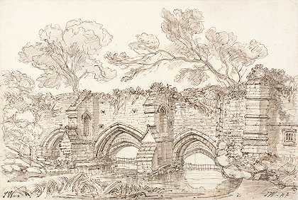 詹姆斯·沃德（James Ward）的《旧双桥，埋葬圣埃德蒙德》（The Old Double Bridge，Bury St.Edmunds）