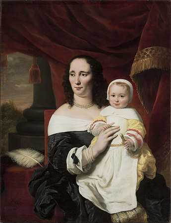费迪南德·波尔的《约翰娜·德·格尔与女儿塞西莉亚之旅的肖像》