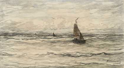 Hendrik Willem Mesdag的《Bomschuten op zee》