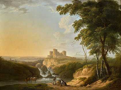 “约翰·伊尼戈·理查兹（John Inigo Richards）在远处的山丘上看到切普斯托城堡的广阔风景