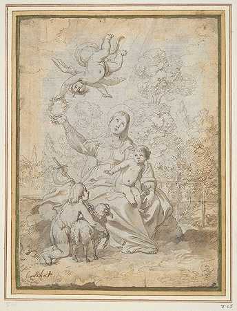 《麦当娜与施洗者圣约翰和天使》（Cornelis Schut著）