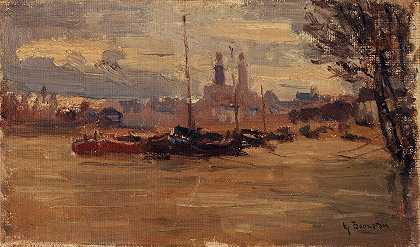 “塞纳河在荣军桥（1910年洪水），作者：Germain Eugène Bonneton