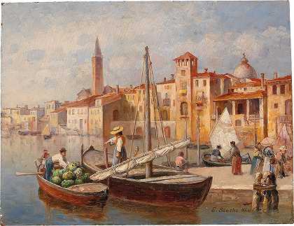 Ernst Stache的《意大利港口》