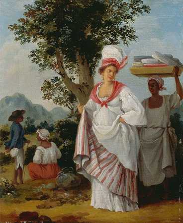 阿戈斯蒂诺·布鲁尼亚斯的《西印度克里奥尔女子与她的黑人仆人》