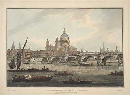 约瑟夫·法林顿（Joseph Farington）的《黑修士桥和圣保罗大教堂》