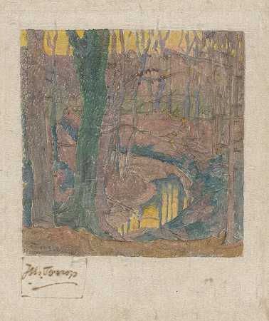 Jan Toorop的《小溪边的赤裸山毛榉2》