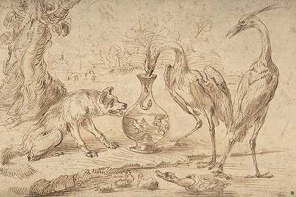 弗兰斯·斯奈德斯的《狐狸与两只苍鹭》