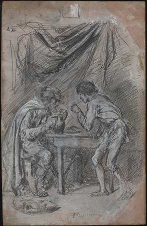 欧内斯特·梅索尼尔的《Lazarille de Tormes从盲人那里偷饮料》