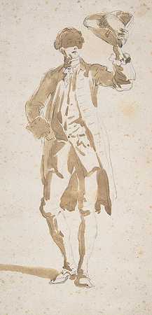 乔瓦尼·保罗·帕尼尼（Giovanni Paolo Panini）的《男人用三角胶遮住脸》