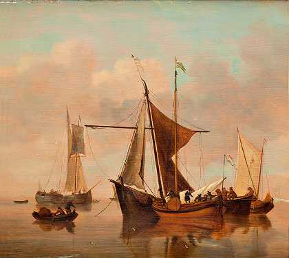 年轻人威廉·范·德·维尔德的《宁静的湖》