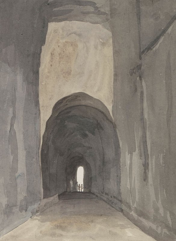 亚伯拉罕·路易·鲁道夫·杜克罗斯（Abraham Louis Rodolphe Ducros）在波佐利海岸的那不勒斯洞穴（或格罗塔迪波西利波）入口