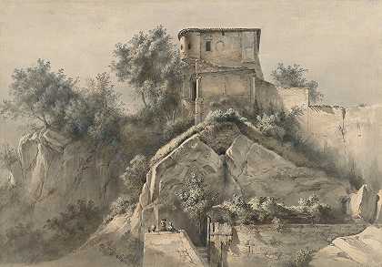 让-雅克·德·博西尤的《与加利亚城堡的风景》