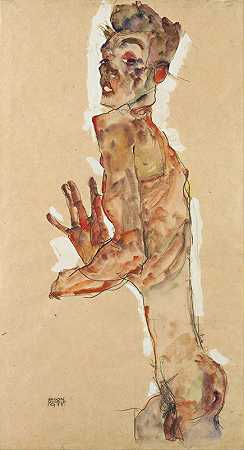 埃贡·席勒的《五指自画像》