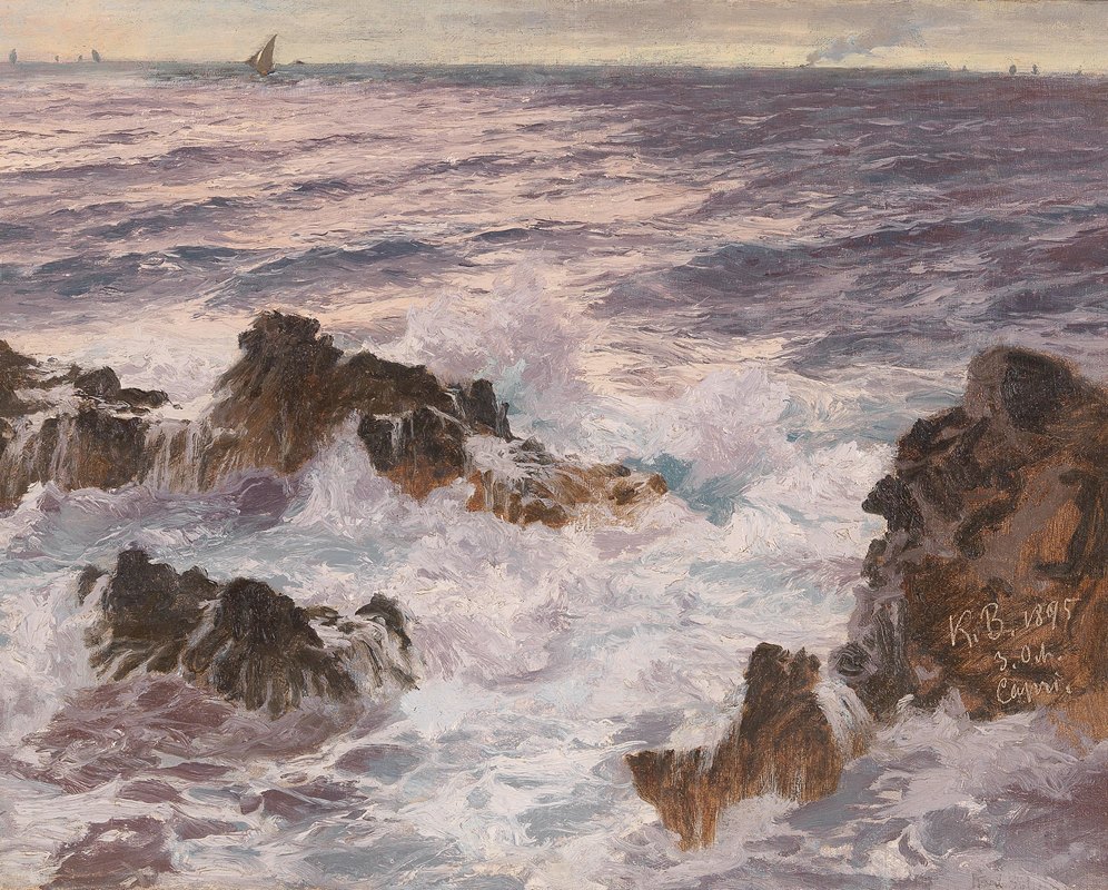 卡尔·西奥多·博姆的《卡普里海岸的大海》