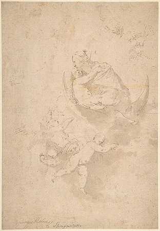 Jusepe de Ribera的《新月上的圣母和孩子》