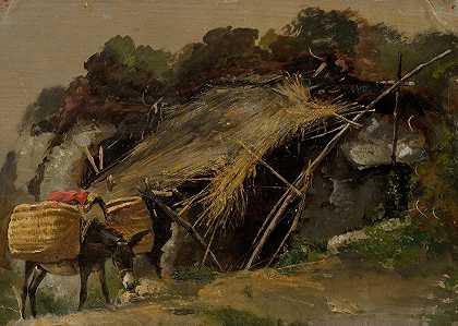 朱莉·威廉明·哈根·施瓦茨的《意大利风景与驴子》