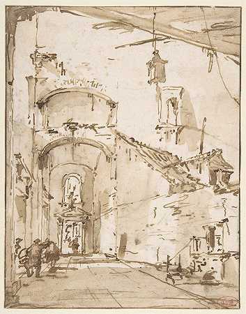 弗朗西斯科·瓜尔迪的《建筑随想曲：拱形通道》