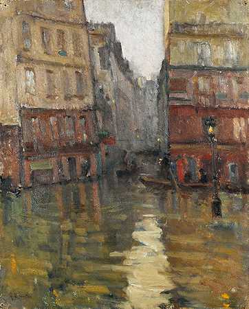 “阿尔伯特大街（1910年洪水），作者：Germain Eugène Bonneton