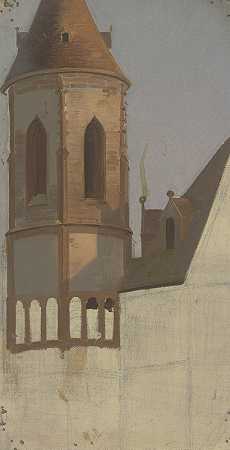 雅各布·贝克尔的《罗马式教堂的合唱侧翼塔》