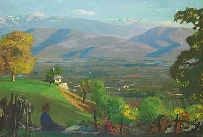 朱尔斯·莱昂·弗兰德林的《格雷西瓦丹风景》