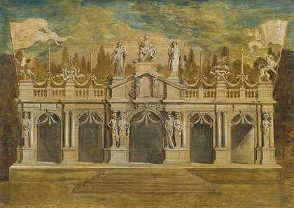 “小伊拉斯谟·奎利纳斯为庆祝1648年7月在安特卫普签订的芒斯特条约而设计的古典Loggia”