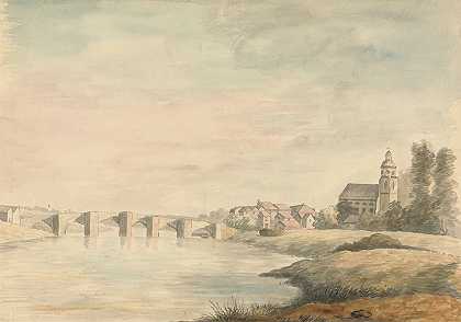 爱德华·弗朗西斯·伯尼的《河流风景与桥梁》