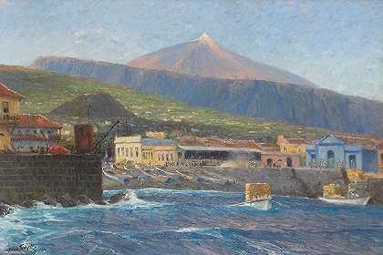 Hans Bohrdt的《特内里费岛奥罗塔瓦港波佐·德·马尔蒂亚内斯海景》