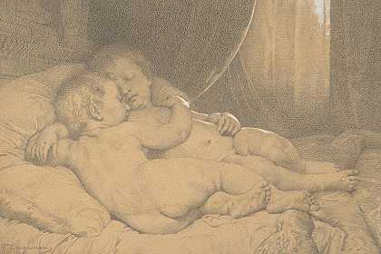 威廉·阿道夫·布格罗的《两个睡着的孩子》