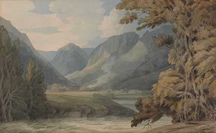 弗朗西斯·汤恩（Francis Towne）的《鹰岩和罗斯韦特的博罗代尔》（Borrodale of Eagle Crag and Rosthwaite）